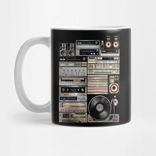 Hifidelity Vintage Music HiFi Sound system setup collage art Mug